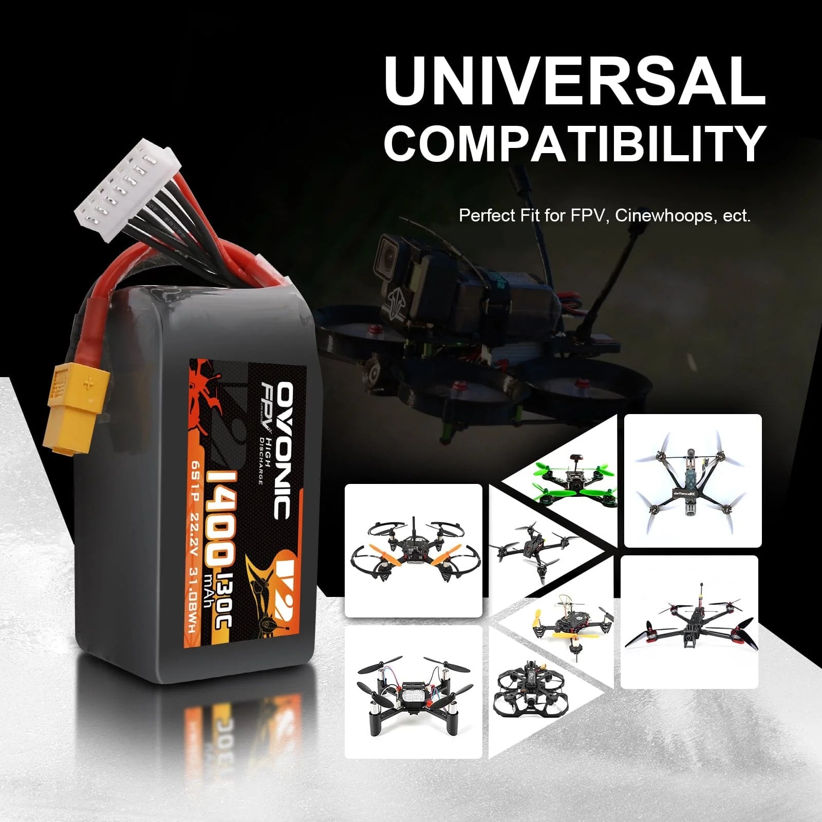 แบตเตอรี่ Ovonic 6S LiPo 22.2V - Walksnail Avatar Hd Goggles X บทวิจารณ์และราคา
